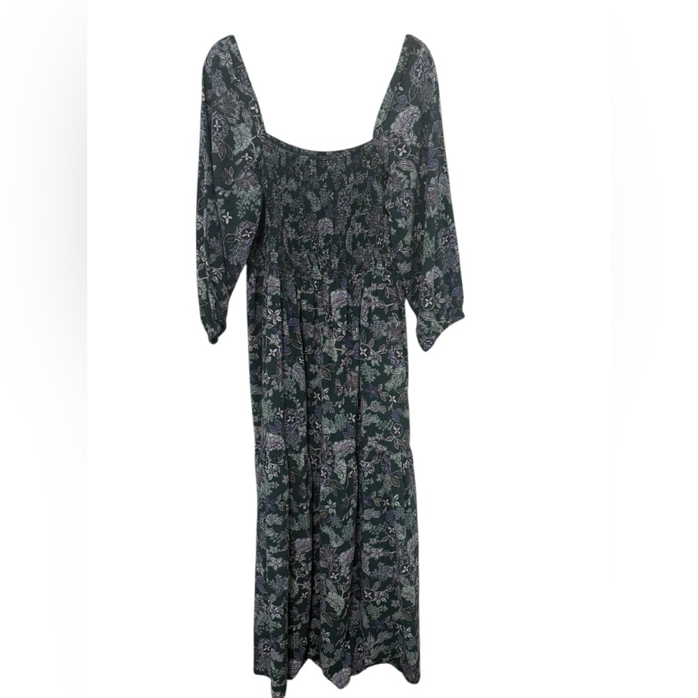 MARINE LAYER IVY SMOCKED DRESS IN FOREST FLORAL - Large - Picture 6 of 17